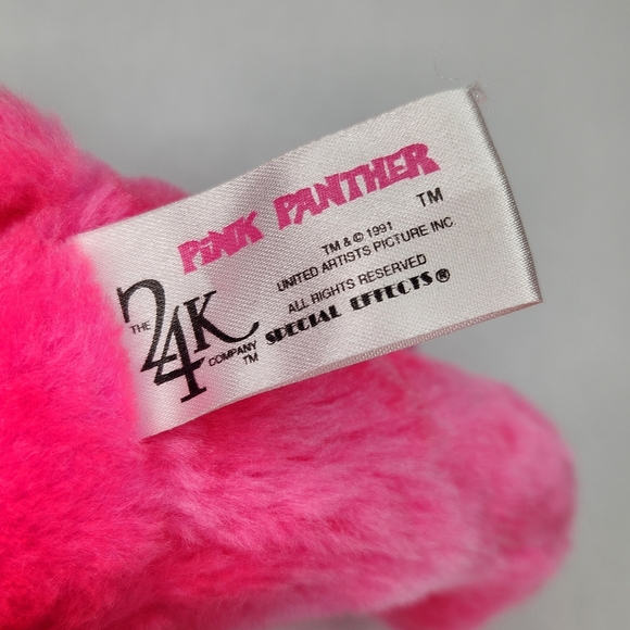 1991 Pink Panther 8" Sitting Plush Doll Stuffed Animal 24k Special Effects - Picture 4 of 4